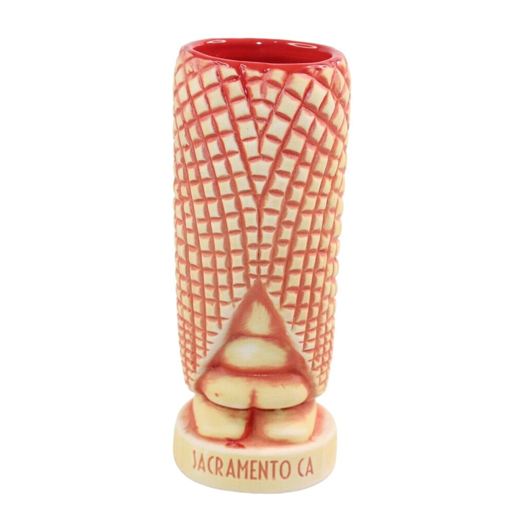The Jungle Bird Sacramento CA Tiki Mug Coral Orange Second Edition Matte Finish - Picture 3 of 10